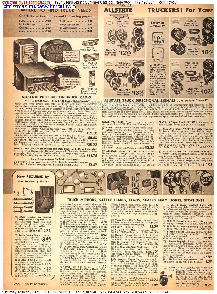 1954 Sears Spring Summer Catalog, Page 965