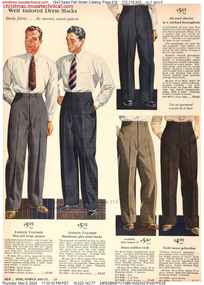 1943 Sears Fall Winter Catalog, Page 518