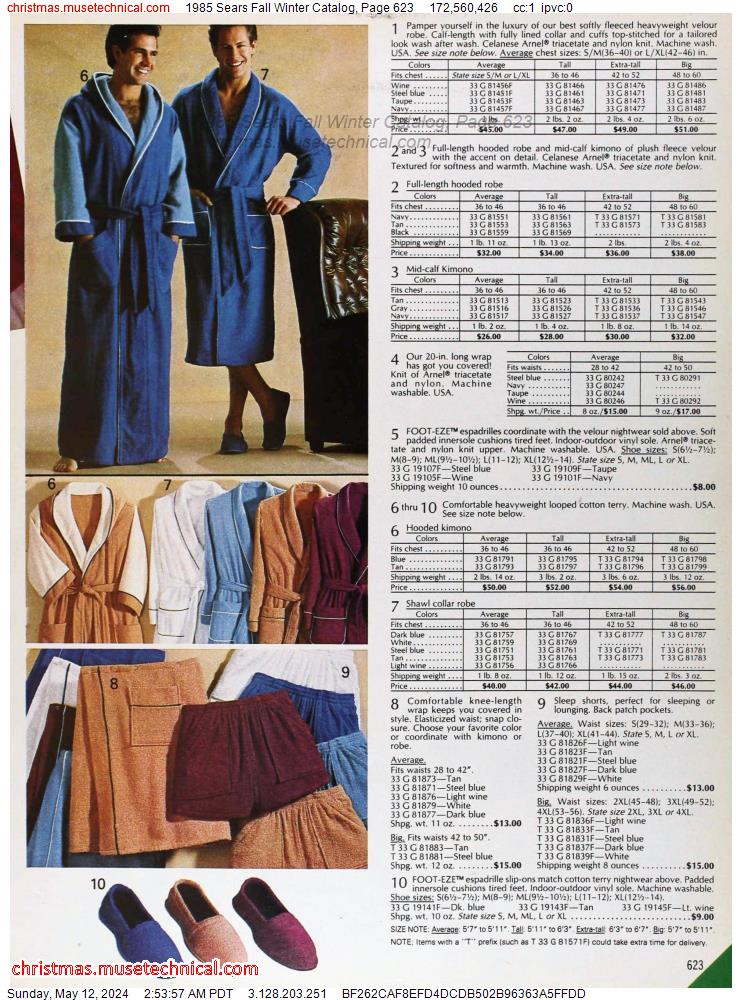 1985 Sears Fall Winter Catalog, Page 623