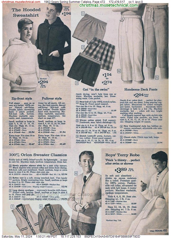 1963 Sears Spring Summer Catalog, Page 472