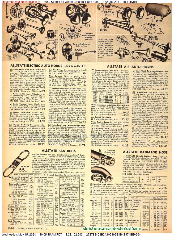 1950 Sears Fall Winter Catalog, Page 1099