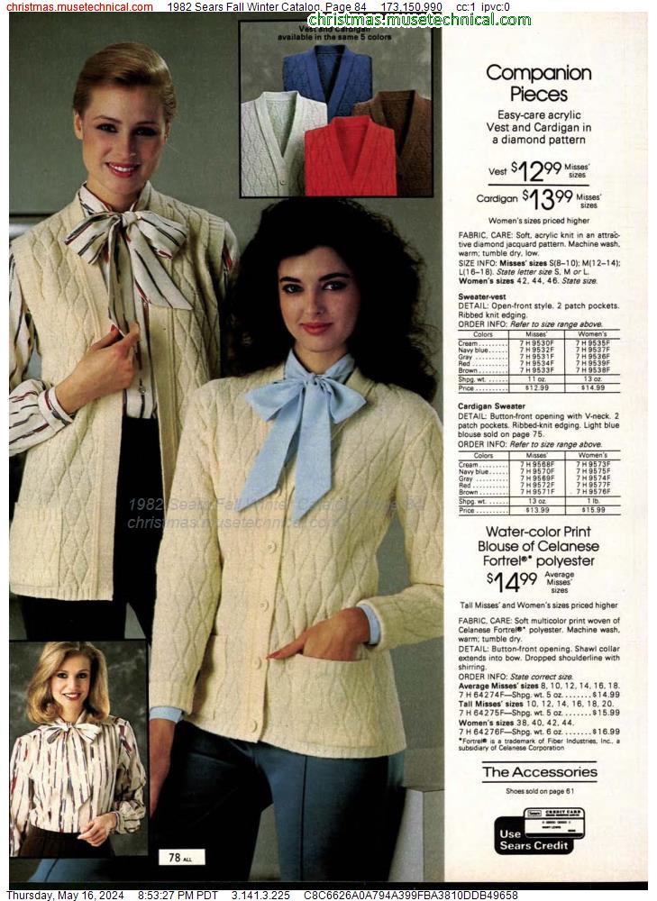 1982 Sears Fall Winter Catalog, Page 84