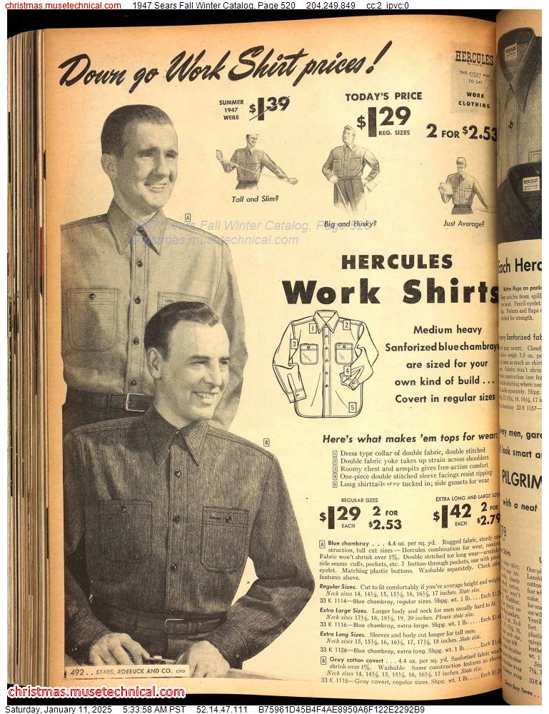 1947 Sears Fall Winter Catalog, Page 520