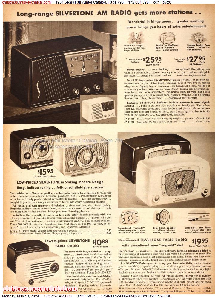 1951 Sears Fall Winter Catalog, Page 796