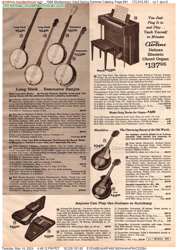 1966 Montgomery Ward Spring Summer Catalog, Page 991