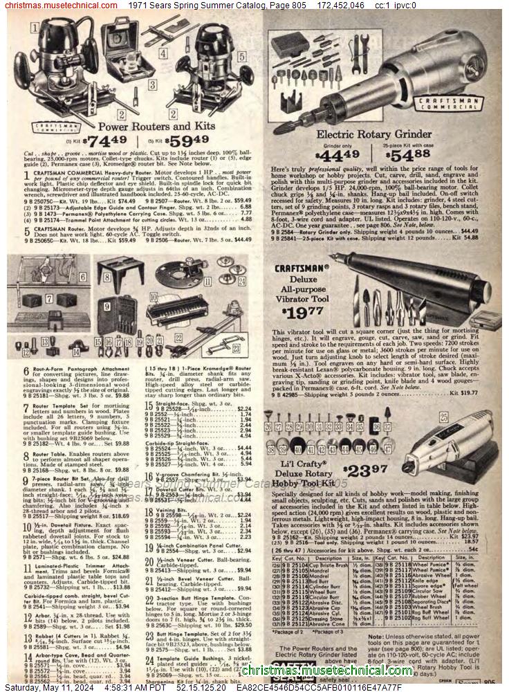 1971 Sears Spring Summer Catalog, Page 805