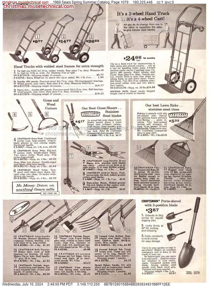 1969 Sears Spring Summer Catalog, Page 1079