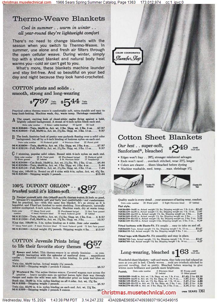 1966 Sears Spring Summer Catalog, Page 1363