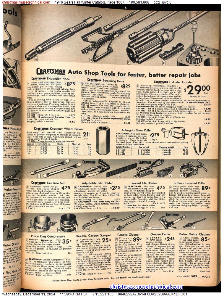 1946 Sears Fall Winter Catalog, Page 1007