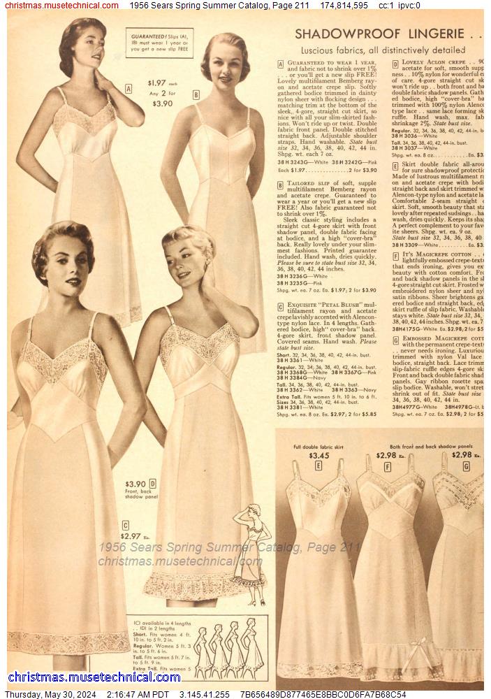 1956 Sears Spring Summer Catalog, Page 211