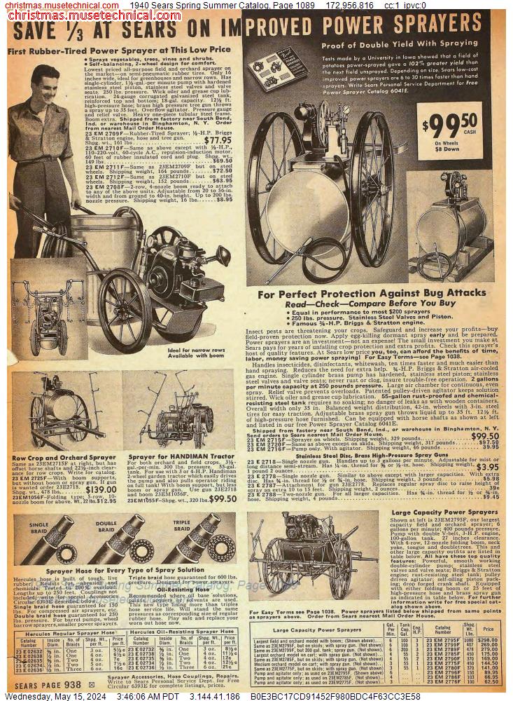 1940 Sears Spring Summer Catalog, Page 1089