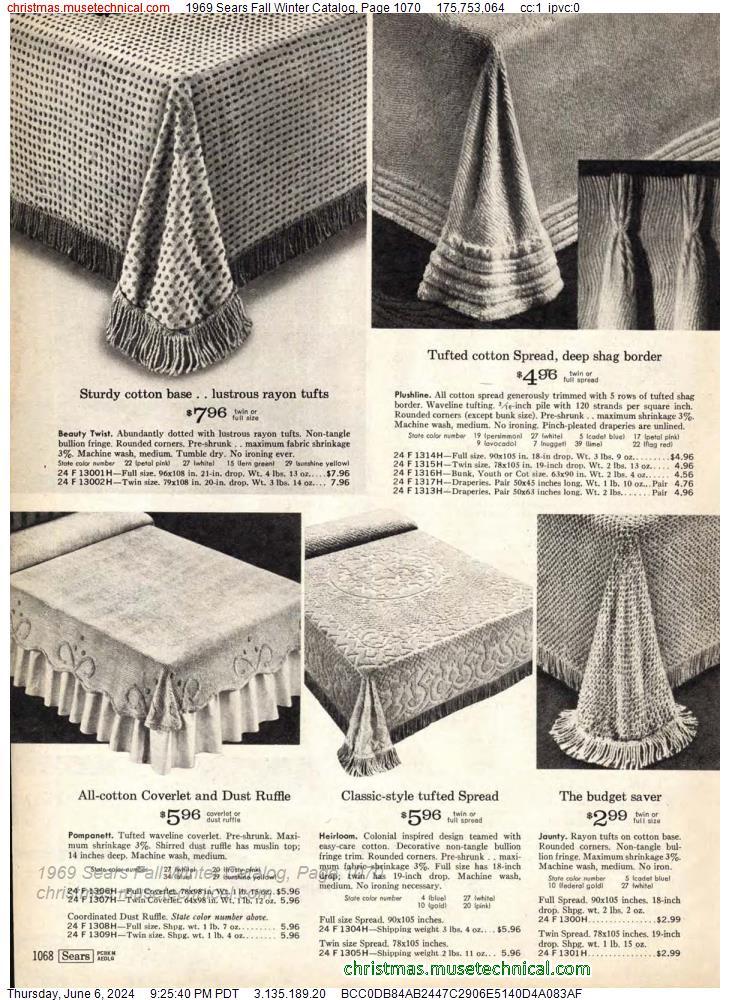 1969 Sears Fall Winter Catalog, Page 1070