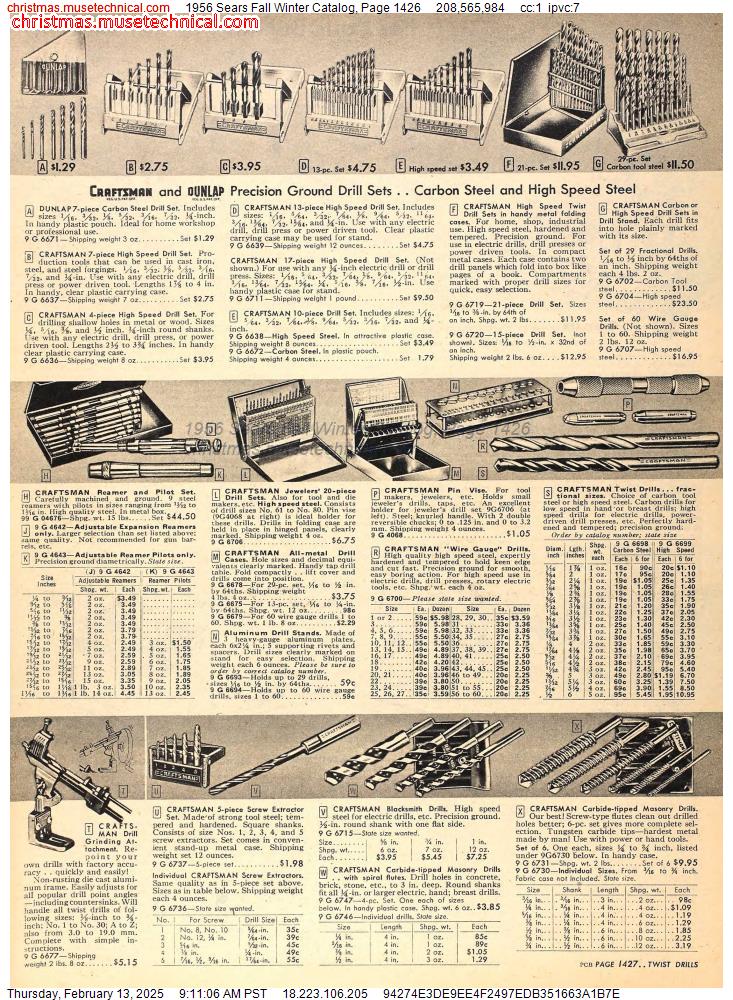 1956 Sears Fall Winter Catalog, Page 1426