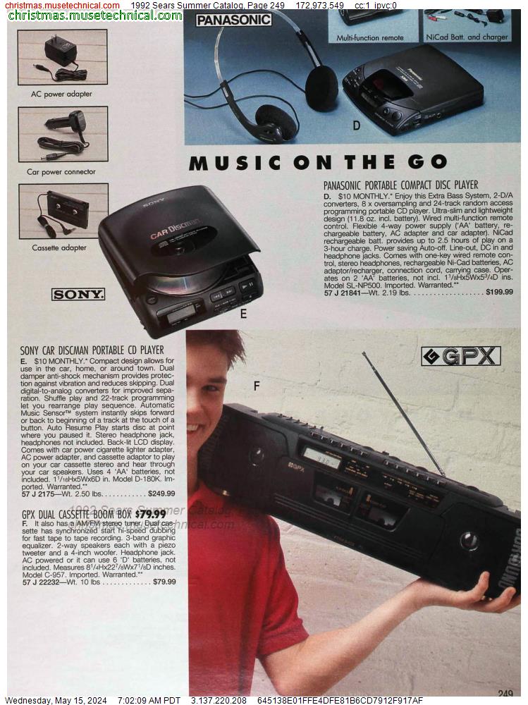 1992 Sears Summer Catalog, Page 249