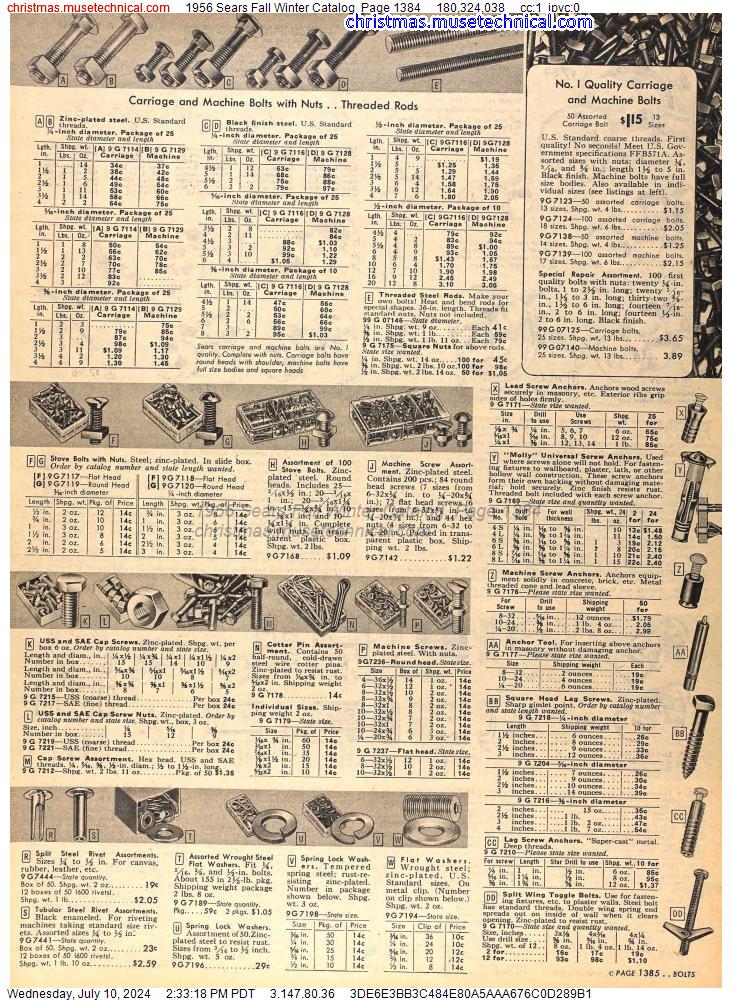 1956 Sears Fall Winter Catalog, Page 1384