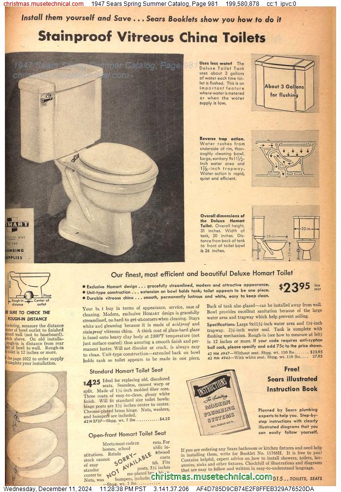 1947 Sears Spring Summer Catalog, Page 981