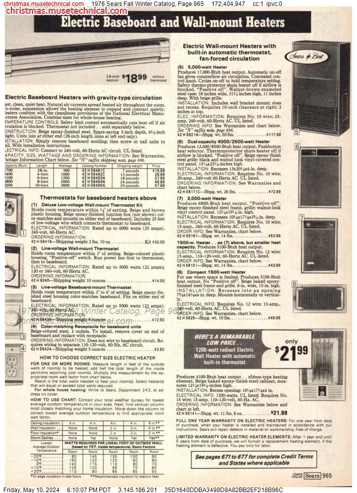 1976 Sears Fall Winter Catalog, Page 965