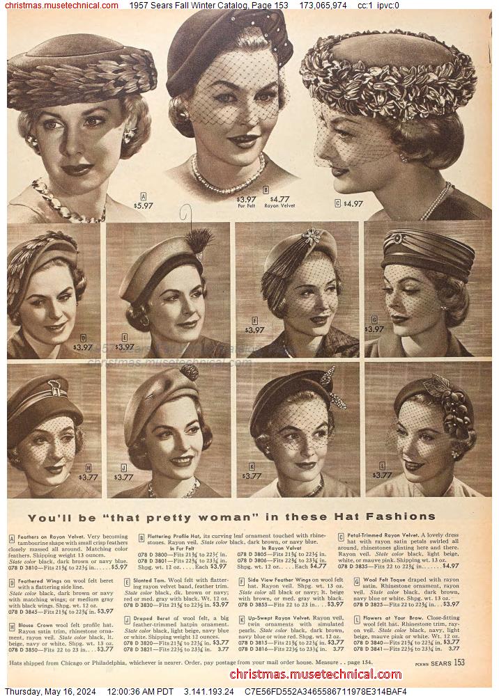 1957 Sears Fall Winter Catalog, Page 153