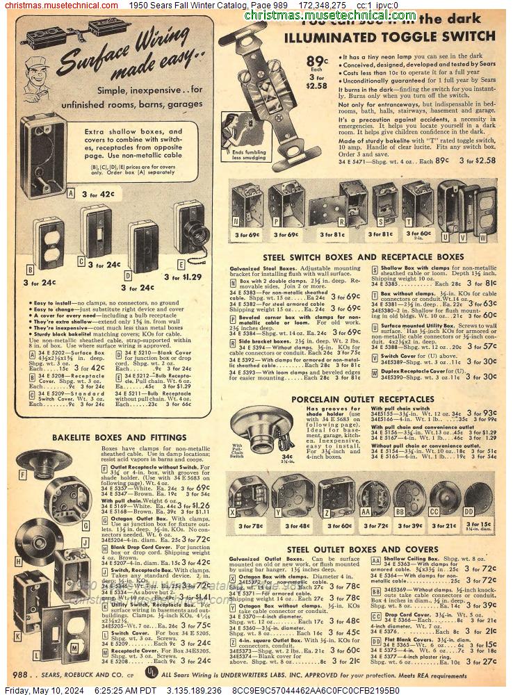 1950 Sears Fall Winter Catalog, Page 989