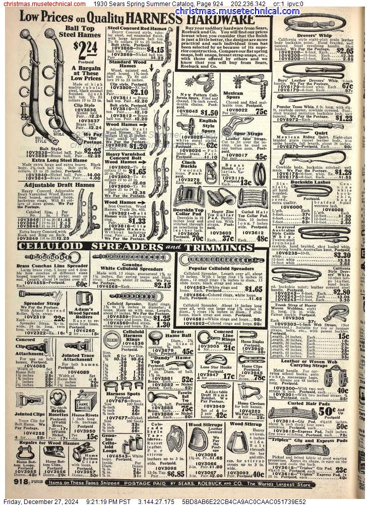 1930 Sears Spring Summer Catalog, Page 924