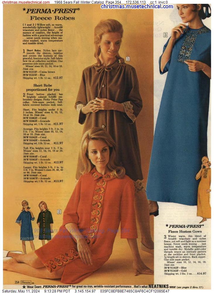 1968 Sears Fall Winter Catalog, Page 354