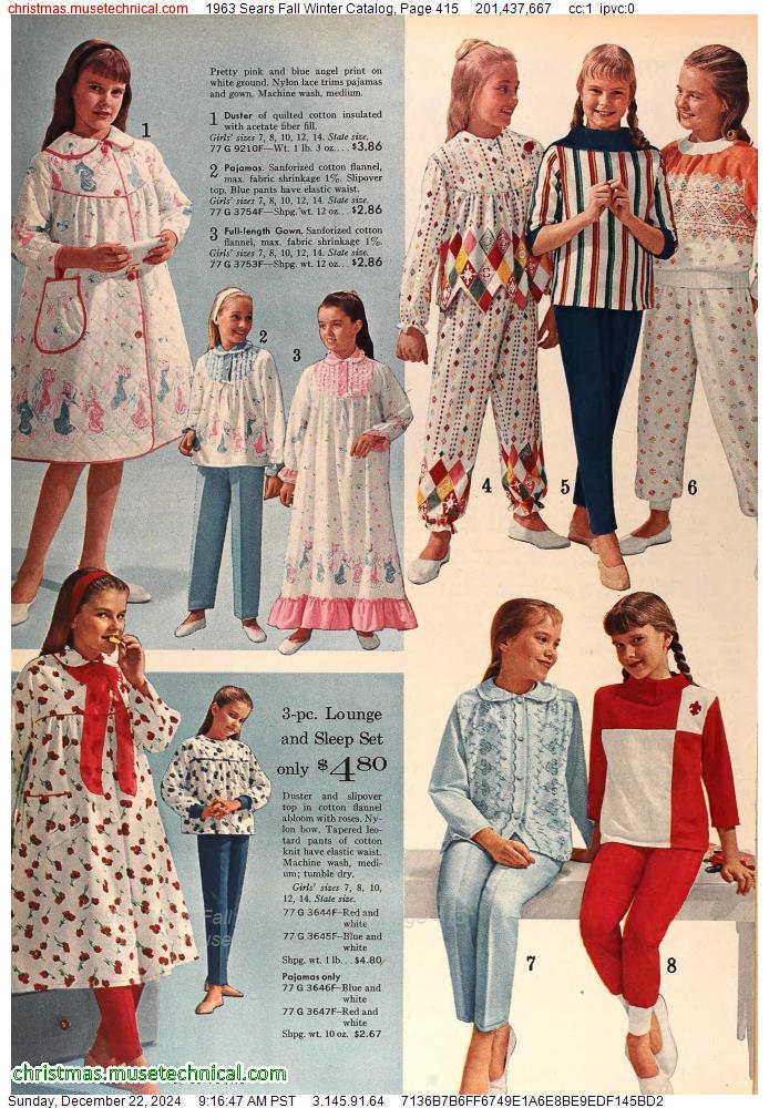 1963 Sears Fall Winter Catalog, Page 415