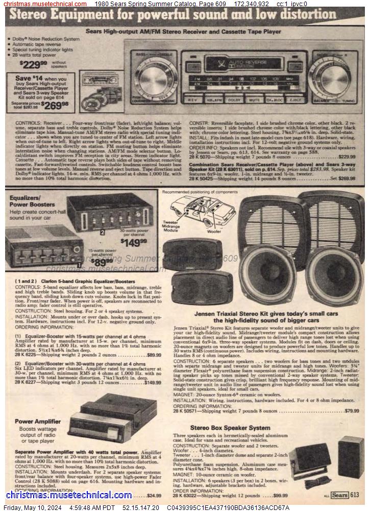 1980 Sears Spring Summer Catalog, Page 609