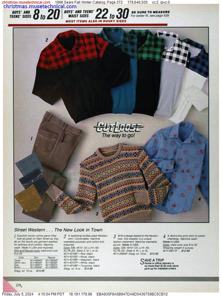 1986 Sears Fall Winter Catalog, Page 372