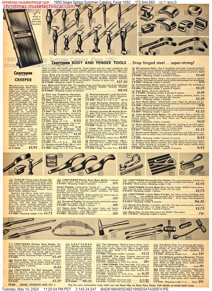 1950 Sears Spring Summer Catalog, Page 1052