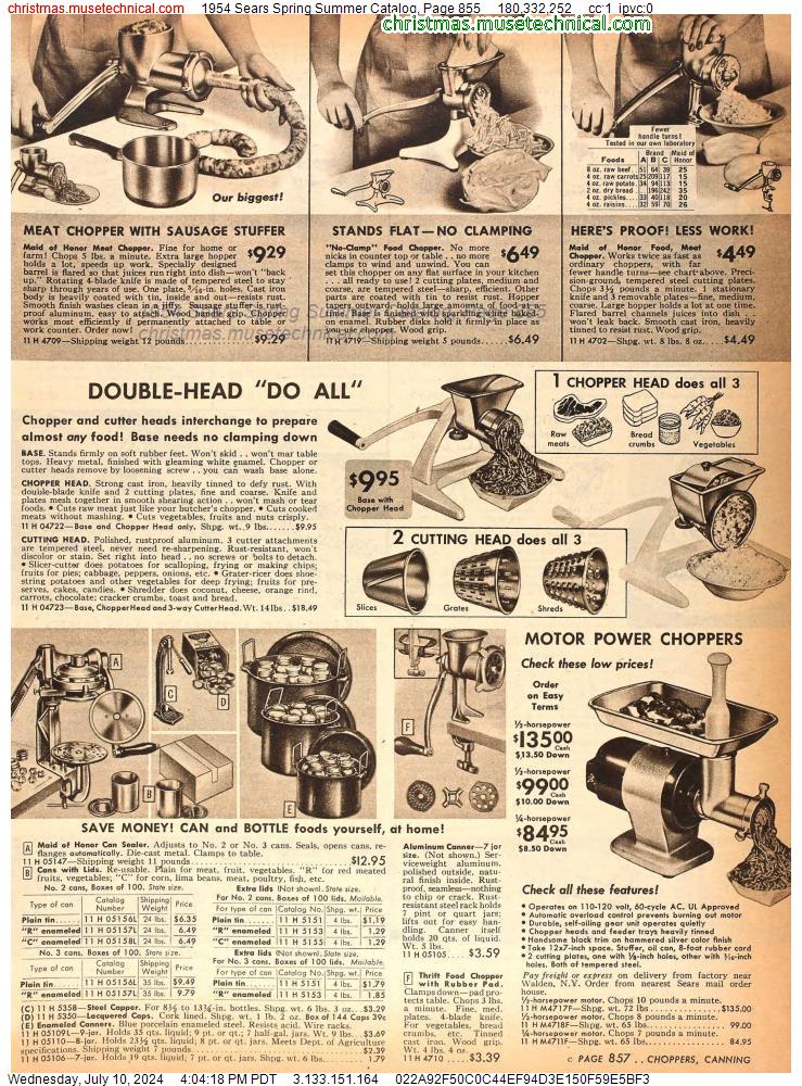 1954 Sears Spring Summer Catalog, Page 855