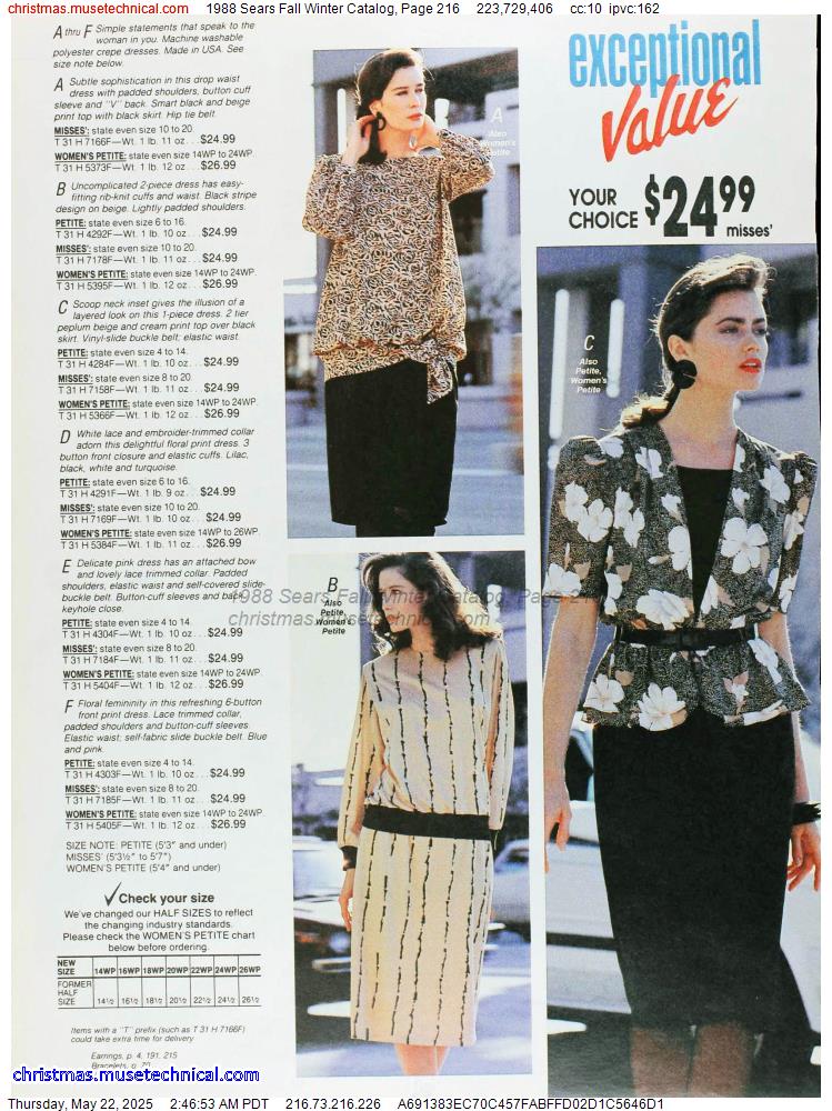 1988 Sears Fall Winter Catalog, Page 216