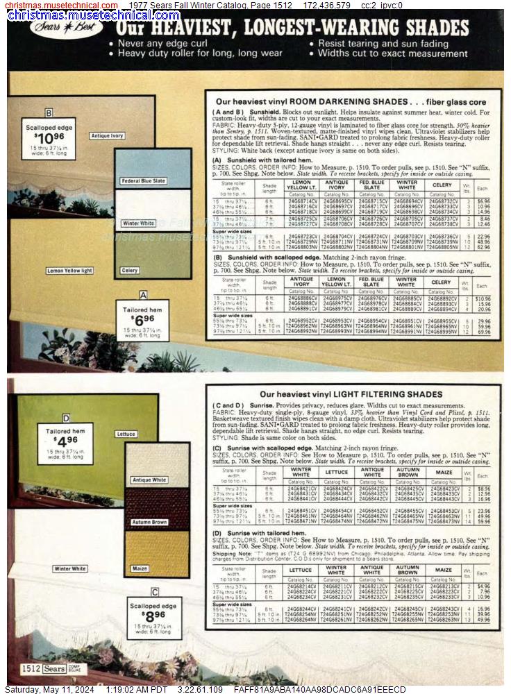 1977 Sears Fall Winter Catalog, Page 1512