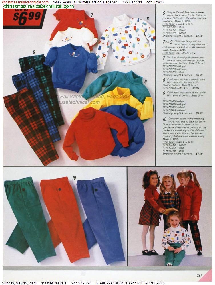 1986 Sears Fall Winter Catalog, Page 285