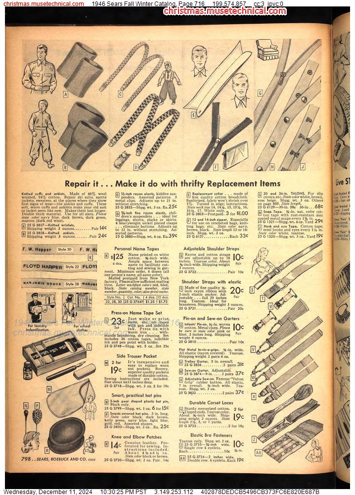 1946 Sears Fall Winter Catalog, Page 716