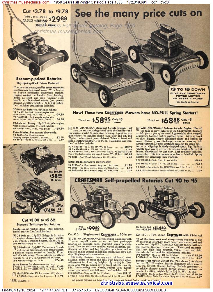 1959 Sears Fall Winter Catalog, Page 1530