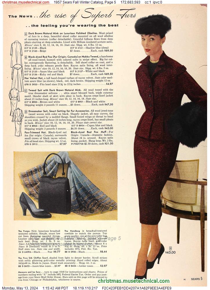 1957 Sears Fall Winter Catalog, Page 5
