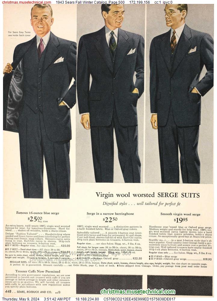 1943 Sears Fall Winter Catalog, Page 500