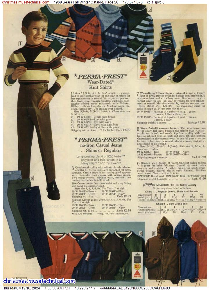 1968 Sears Fall Winter Catalog, Page 56