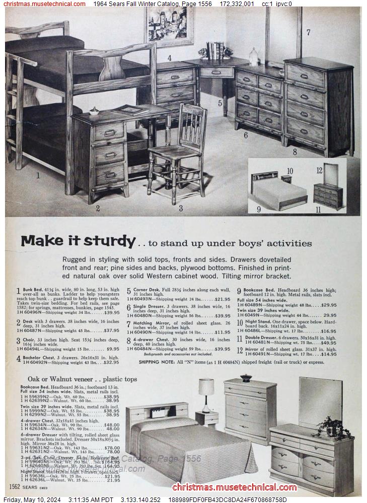 1964 Sears Fall Winter Catalog, Page 1556