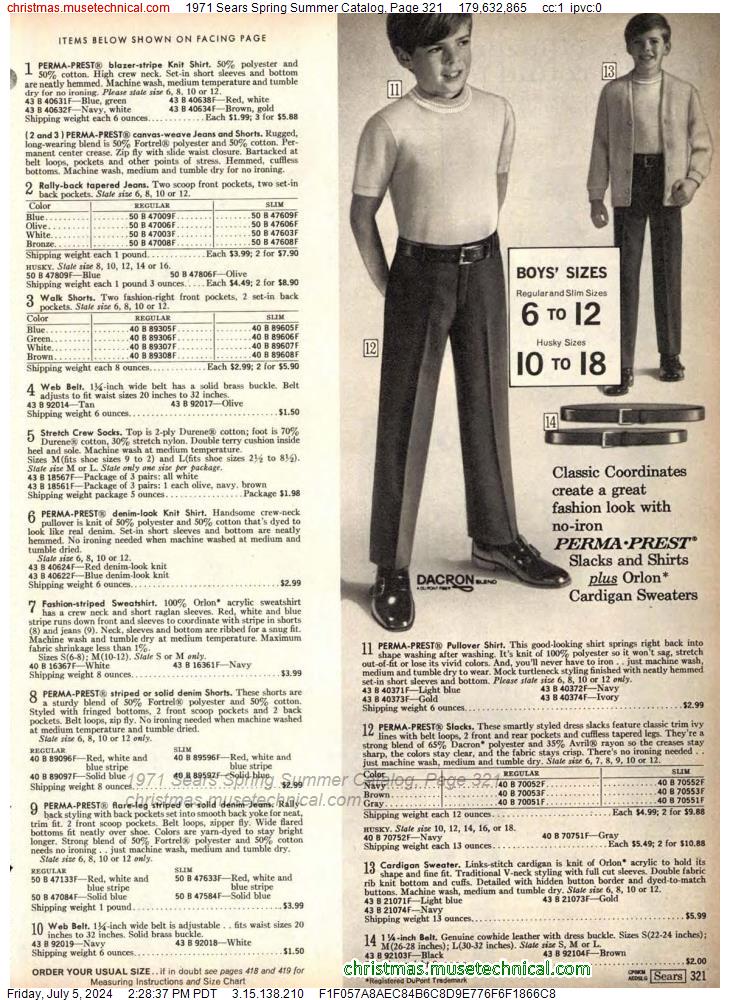 1971 Sears Spring Summer Catalog, Page 321