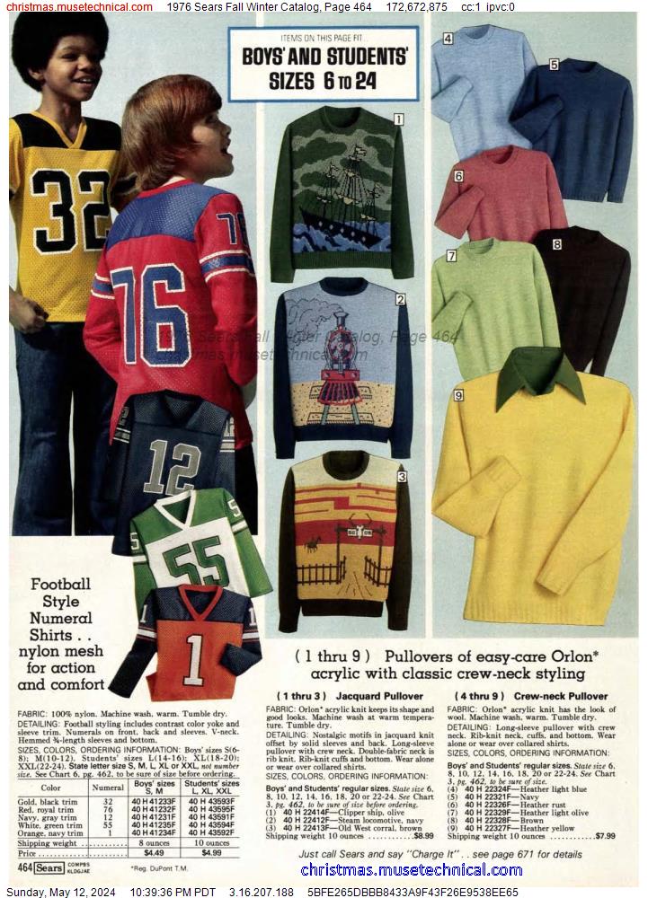 1976 Sears Fall Winter Catalog, Page 464
