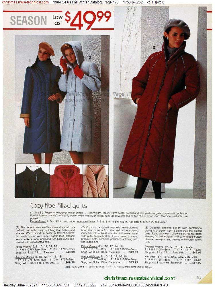1984 Sears Fall Winter Catalog, Page 173 - Catalogs & Wishbooks