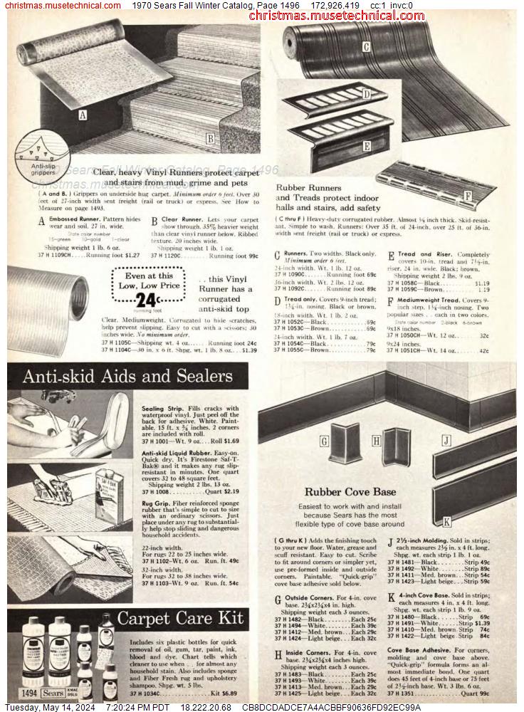 1970 Sears Fall Winter Catalog, Page 1496