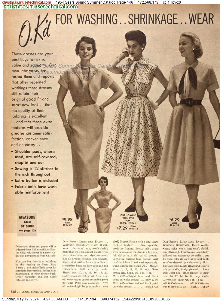 1954 Sears Spring Summer Catalog, Page 146