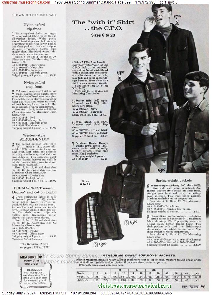 1967 Sears Spring Summer Catalog, Page 599