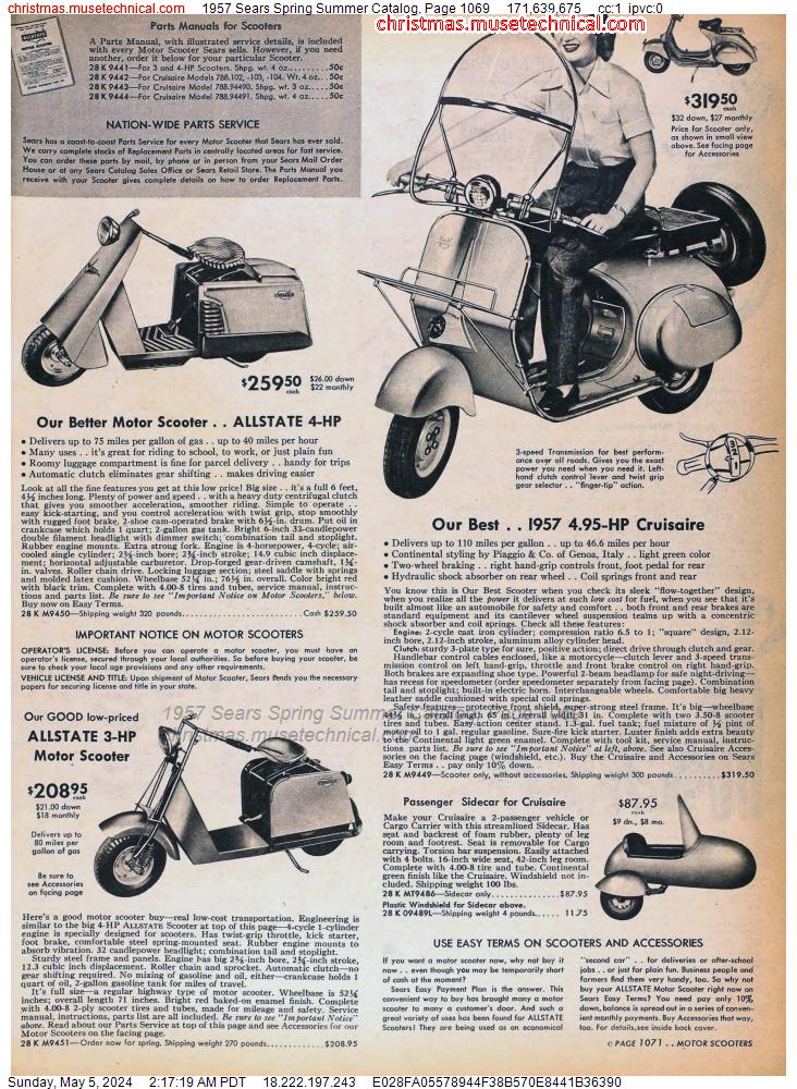 1957 Sears Spring Summer Catalog, Page 1069
