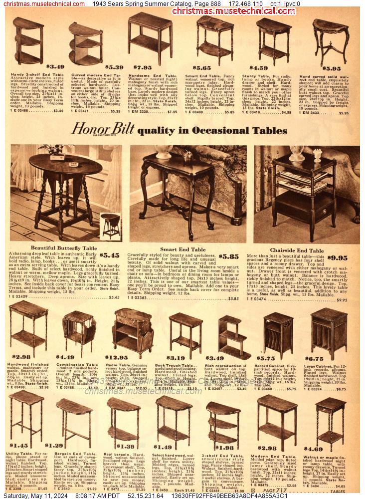 1943 Sears Spring Summer Catalog, Page 888