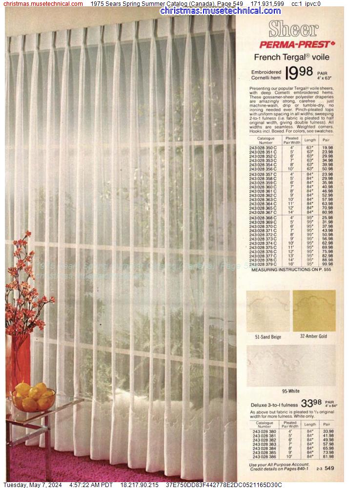 1975 Sears Spring Summer Catalog (Canada), Page 549