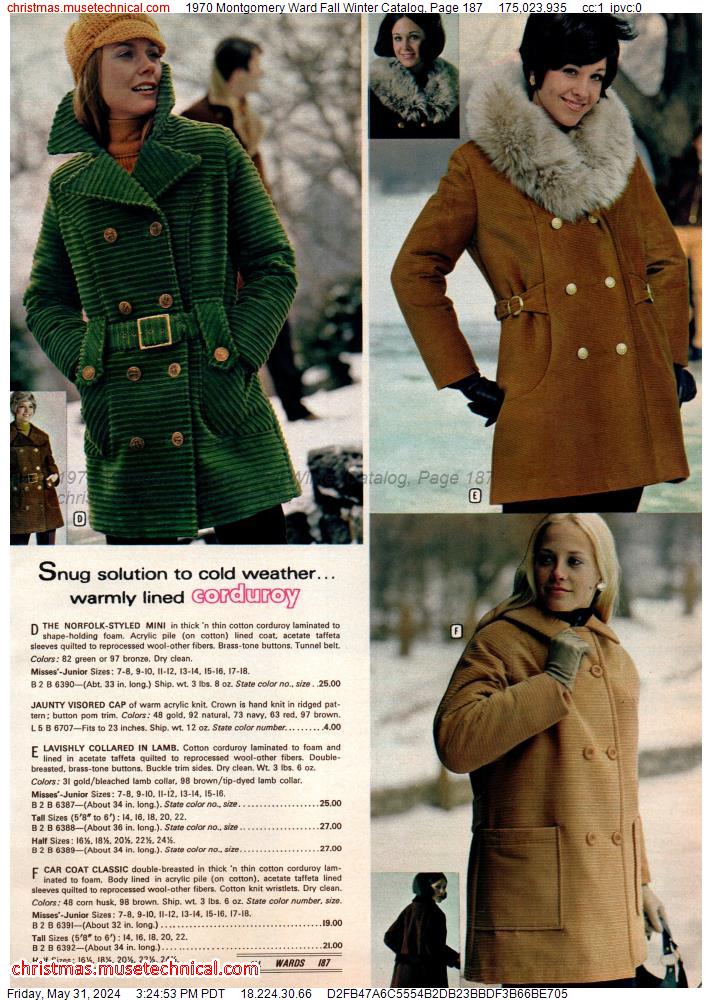 1970 Montgomery Ward Fall Winter Catalog, Page 187