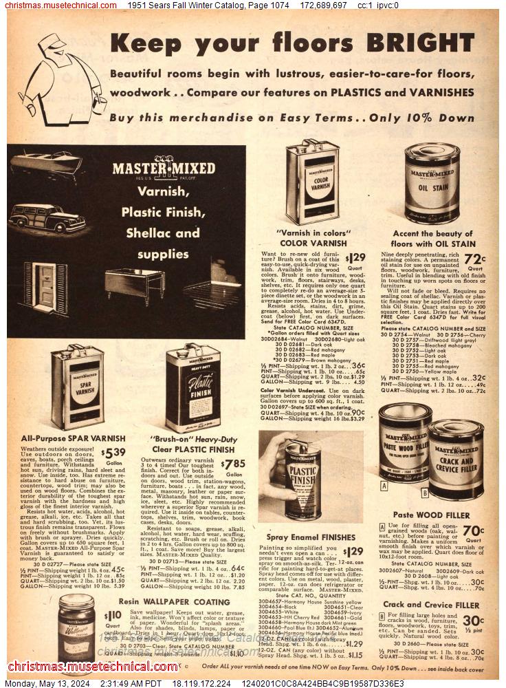 1951 Sears Fall Winter Catalog, Page 1074